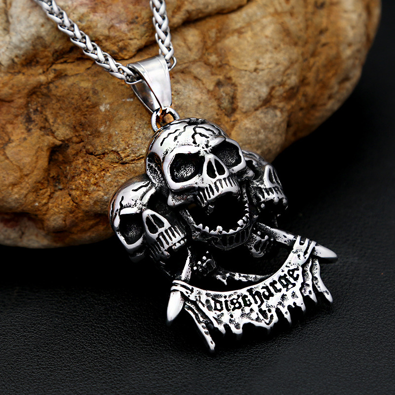 Men Accessories Look - Collar de aleación con calavera de