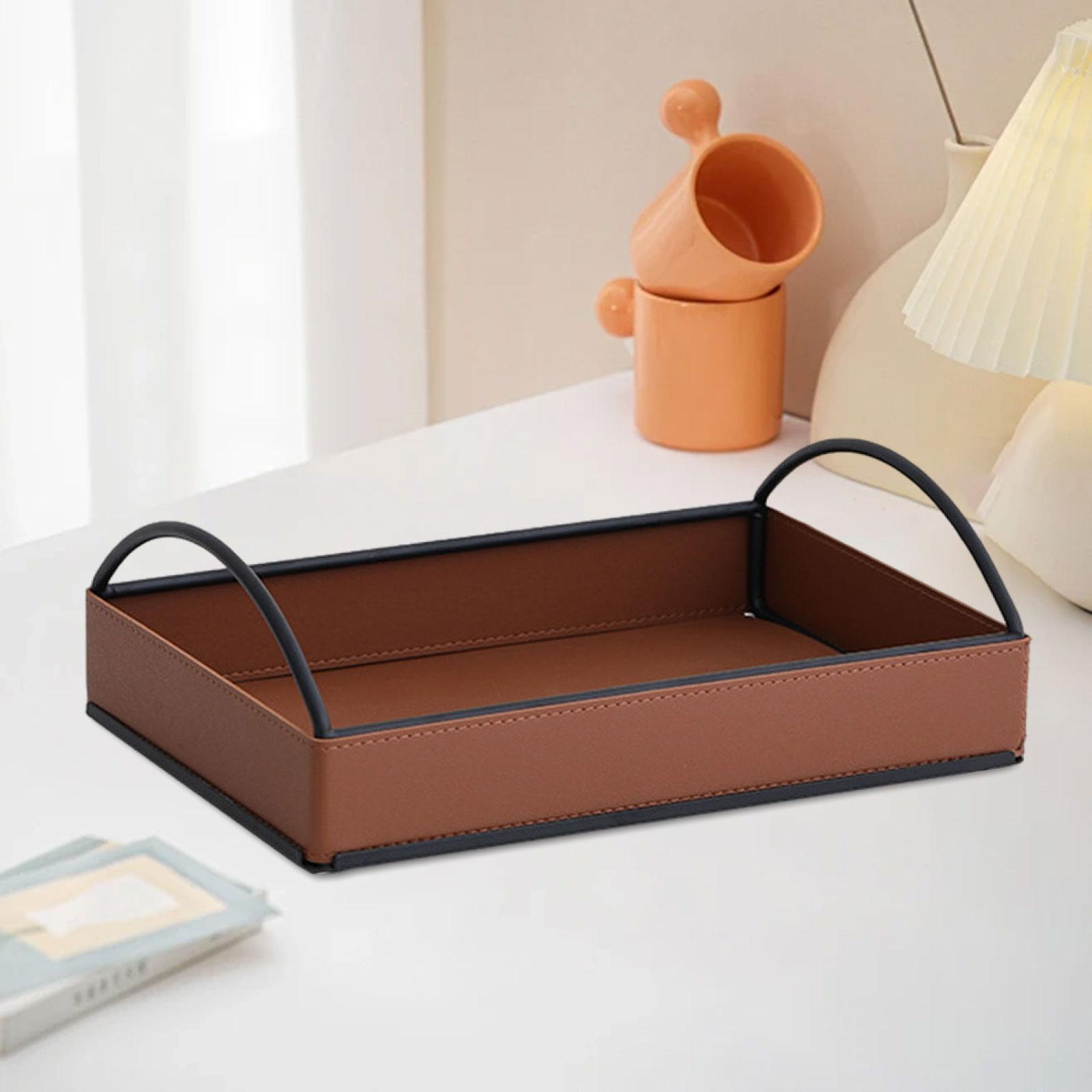 Men'S Accessories Tray - Bandeja Organizadora Moderna de Cuero Sintético