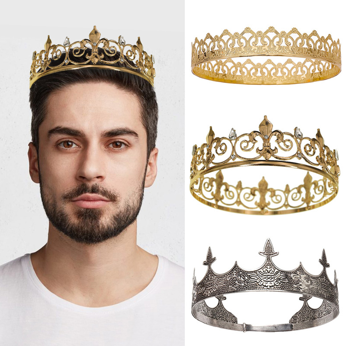 Men Accessories For Party - Corona de reina real para hombres/mujeres,