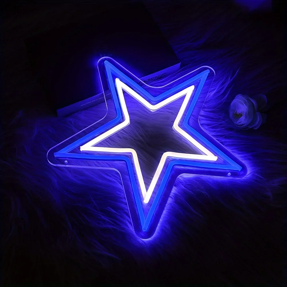 Men Accessories Shop - Letrero de neón LED de estrella