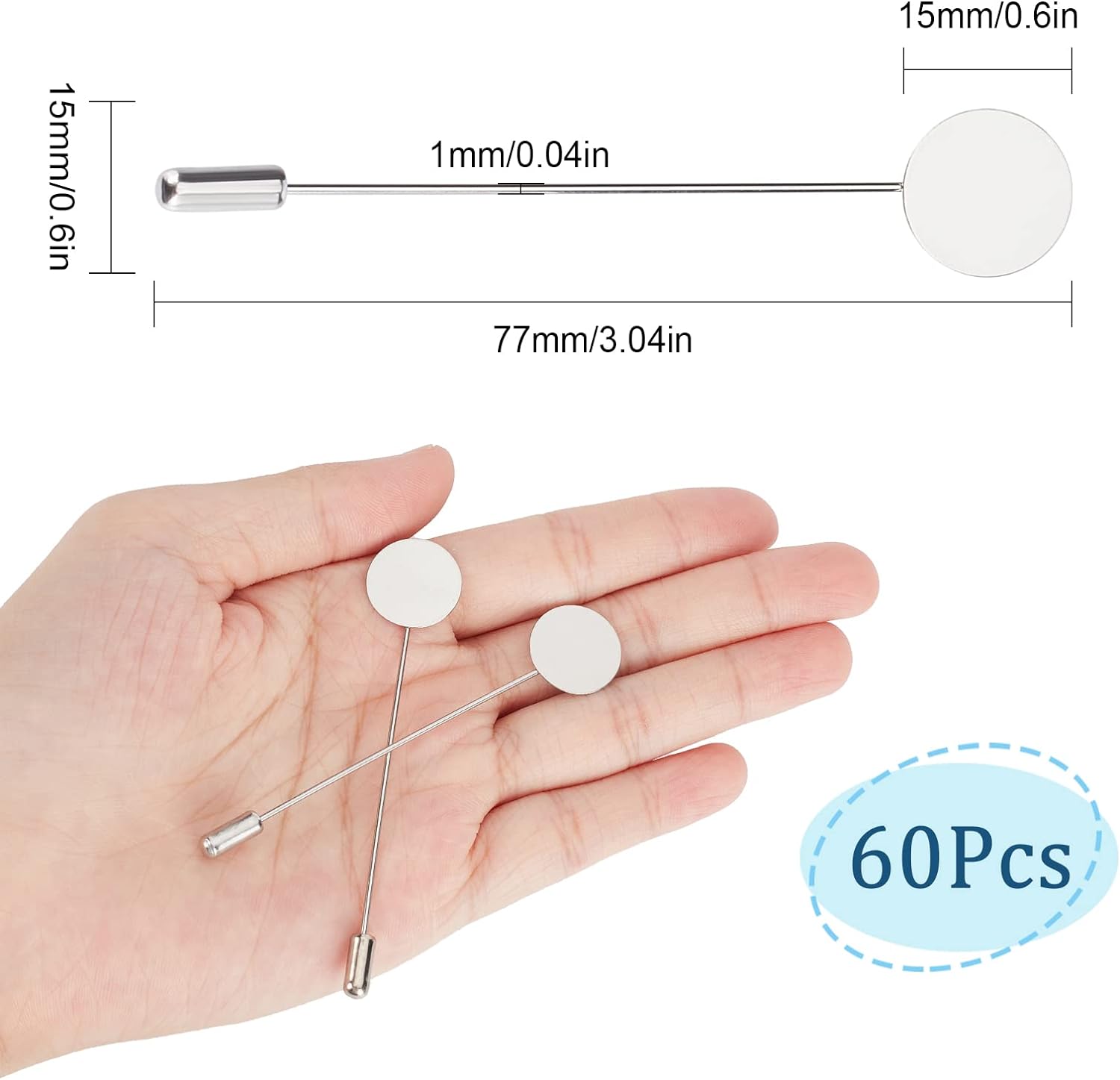 1 caja de 60 uds. Pin de solap - Men'S Accessories Tray reseña y precio