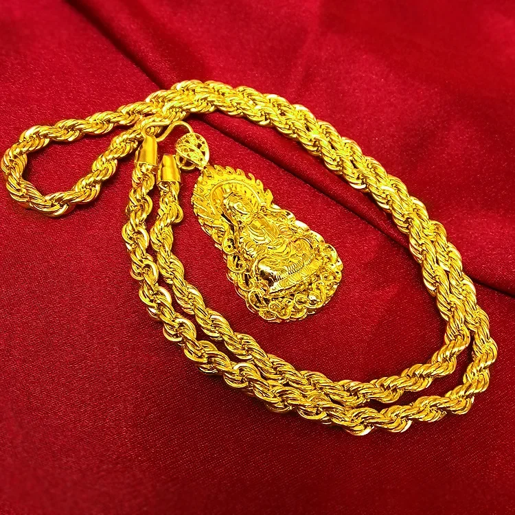 Collar de oro auténtico AU999  - Men Accessories Look reseña y precio