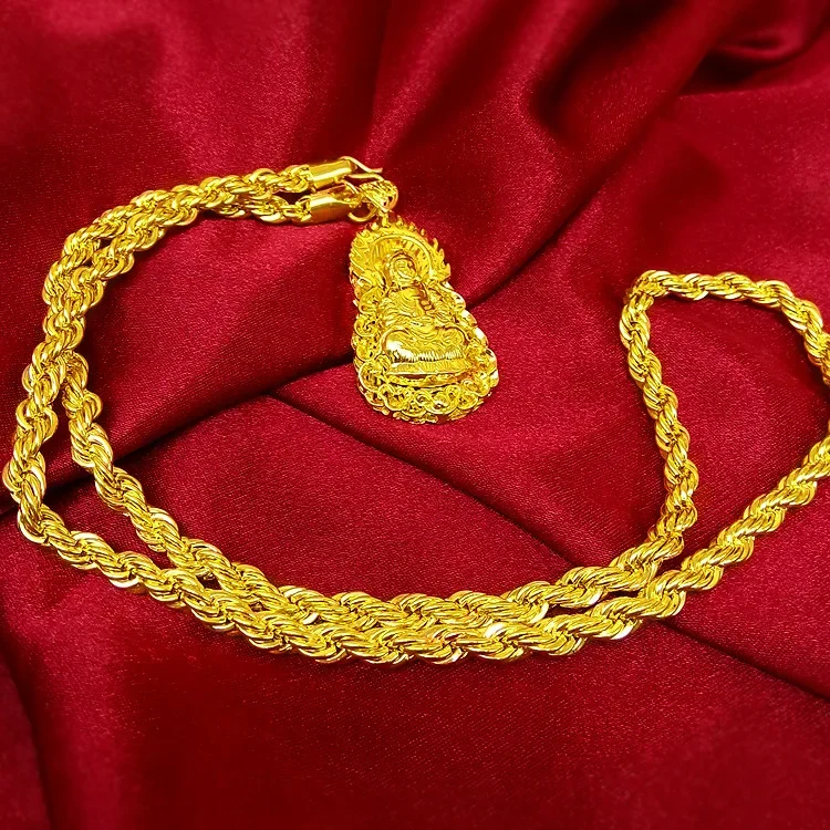 Collar de oro auténtico AU999  - Men Accessories Look reseña y precio