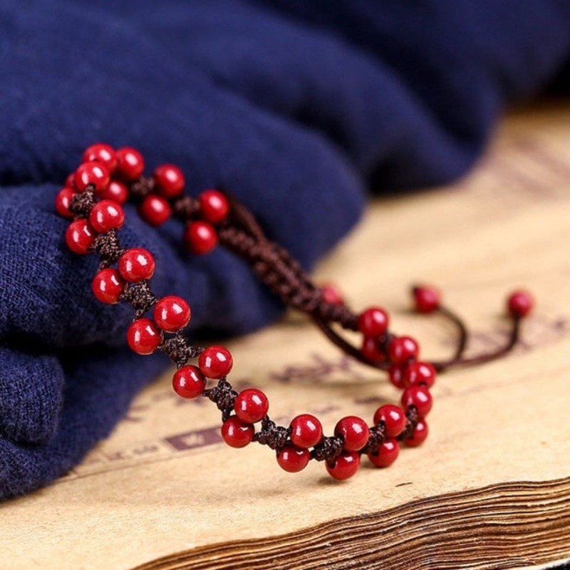 Cinabrio rojo Natural personal - Bead Bracelet Men reseña y precio