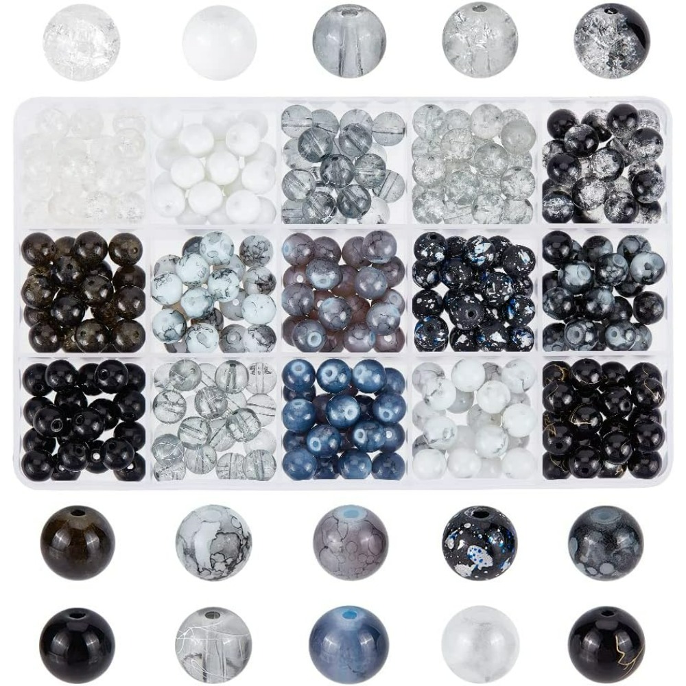 300 Uds. Cuentas de vidrio neg - Bead Bracelet Men reseña y precio