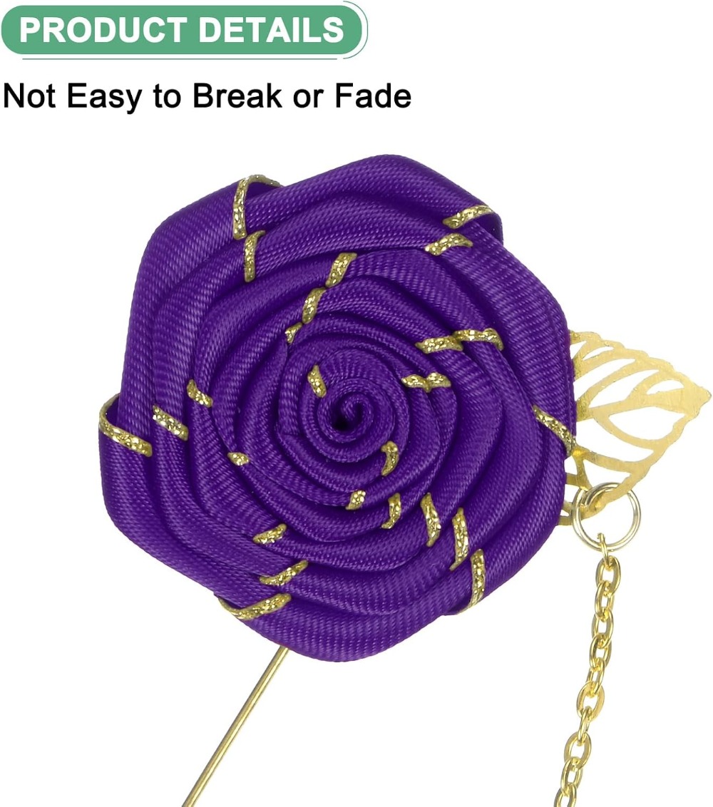 Broche de rosa de tela con hoj - Men Accessories Brooch reseña y precio
