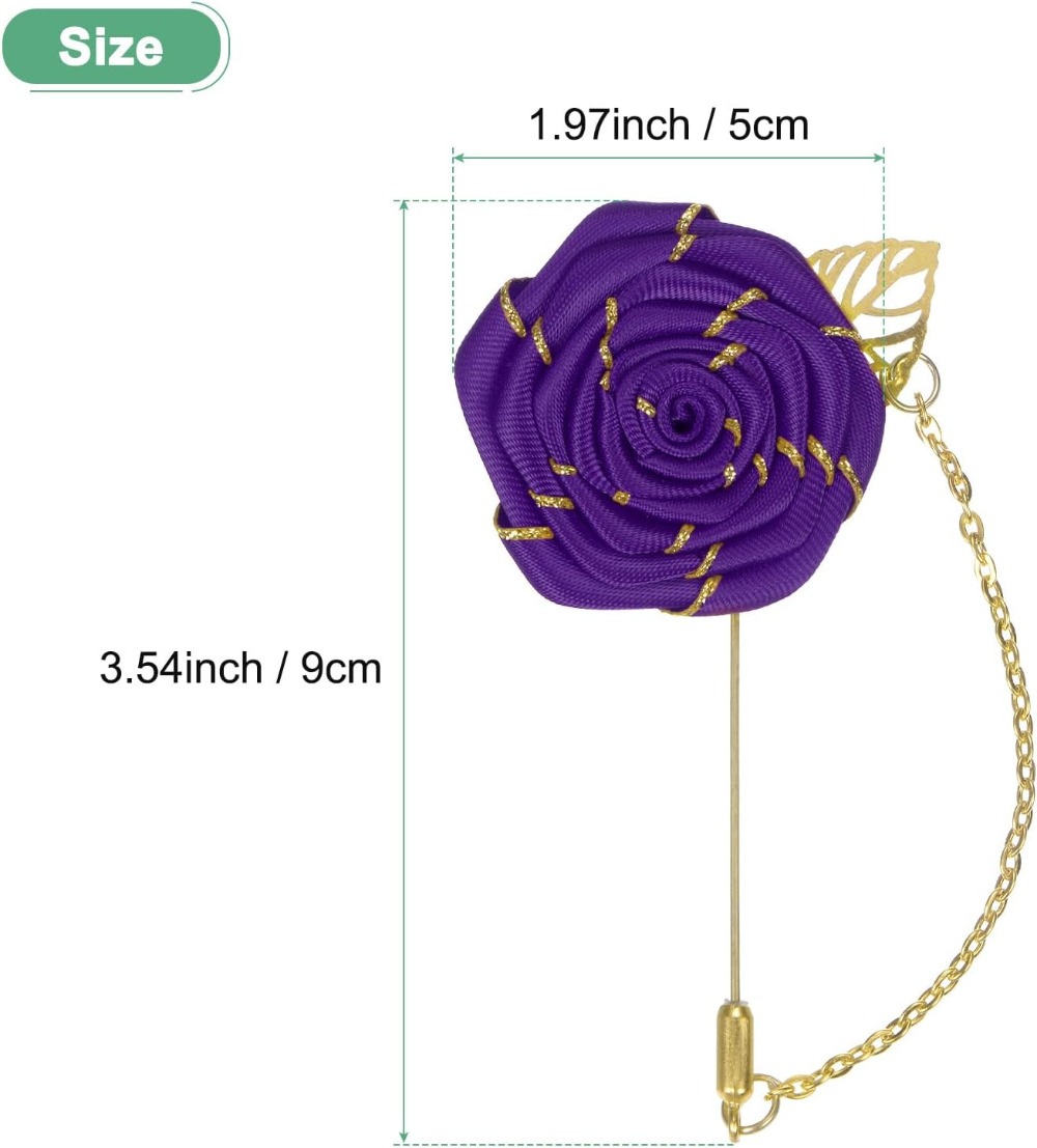 Broche de rosa de tela con hoj - Men Accessories Brooch reseña y precio