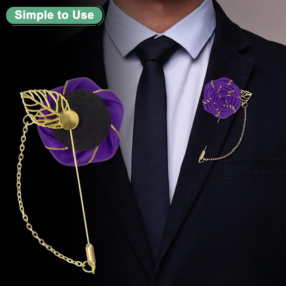 Broche de rosa de tela con hoj - Men Accessories Brooch reseña y precio